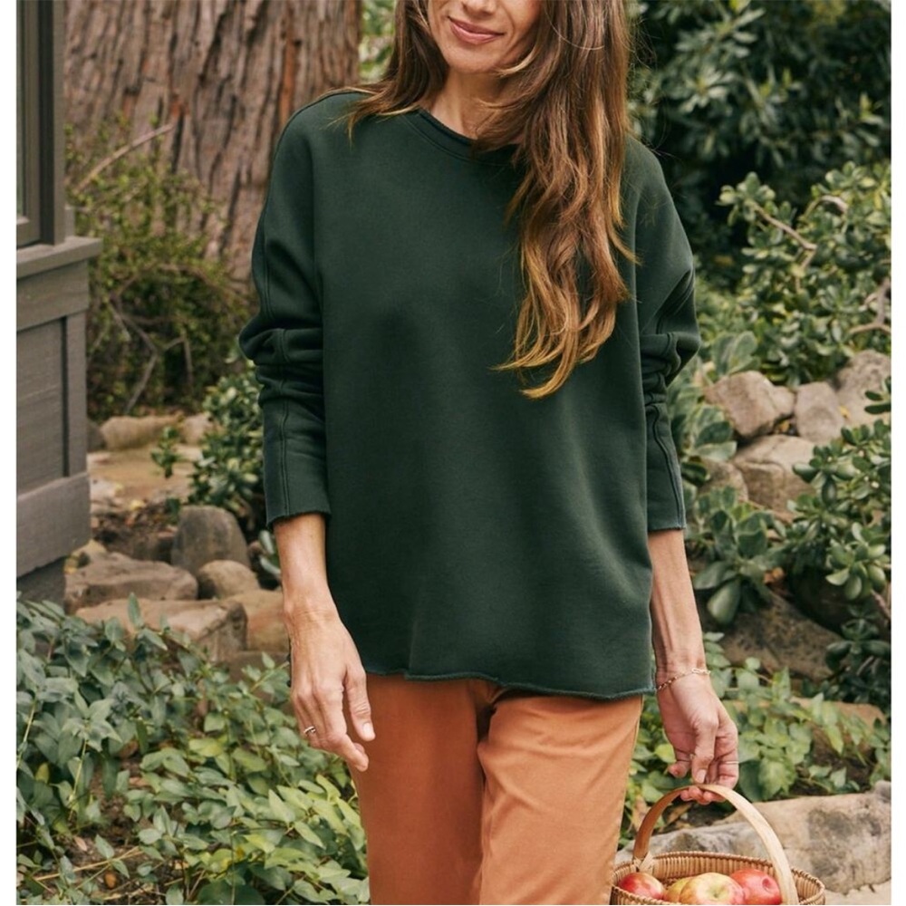 NWOT Flaw Frank & Eileen Anna Long-Sleeve Capelet Sweatshirt In Evergreen Sz L